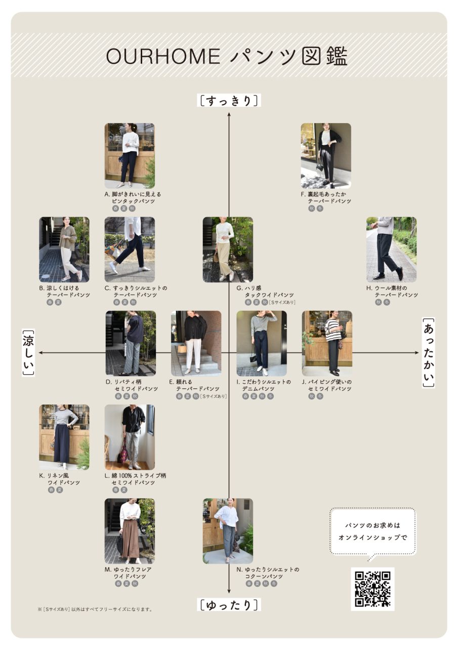 体型カバー　パンツ　パンツ図鑑　40代　ワーママコーデ